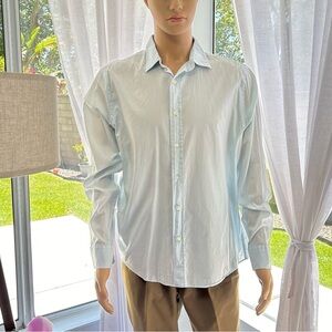 Faherty Shirt Long Sleeve Light Blue Size L Large Button Down Dress Shirt